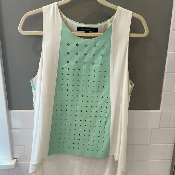 Boundary & Co. Leather Laser-cut Mint Tank Top - Picture 1 of 5